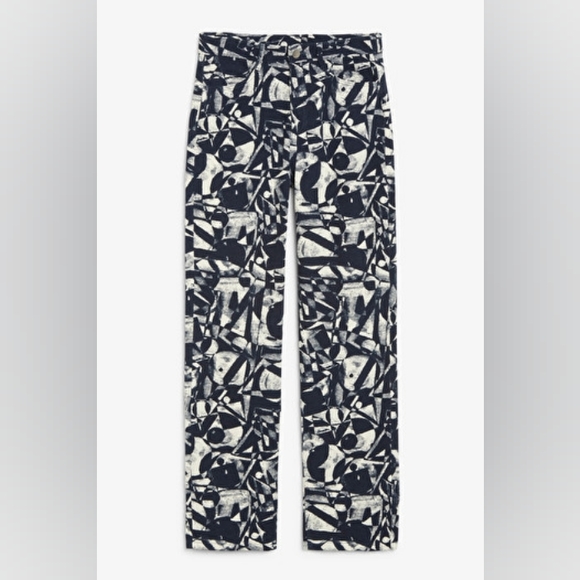 Monki Pants - Monki patterned straight leg trousers